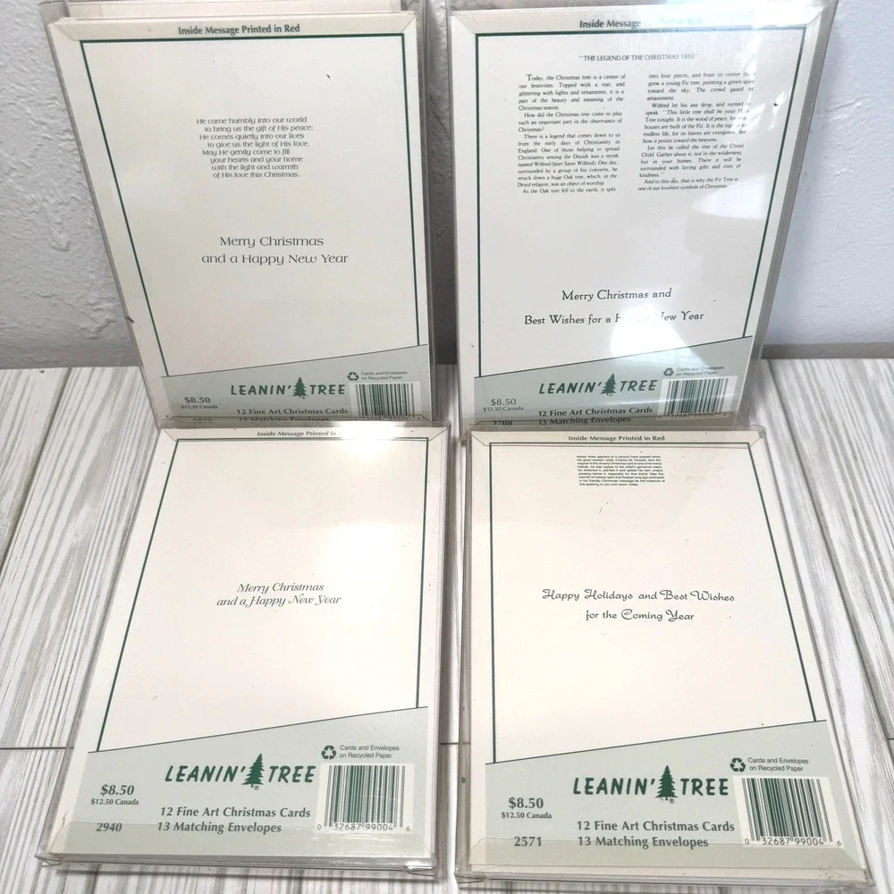 Leanin Tree Christmas Cards‎ Western Cowboys Horses 4 Packs 12 Cards In Each